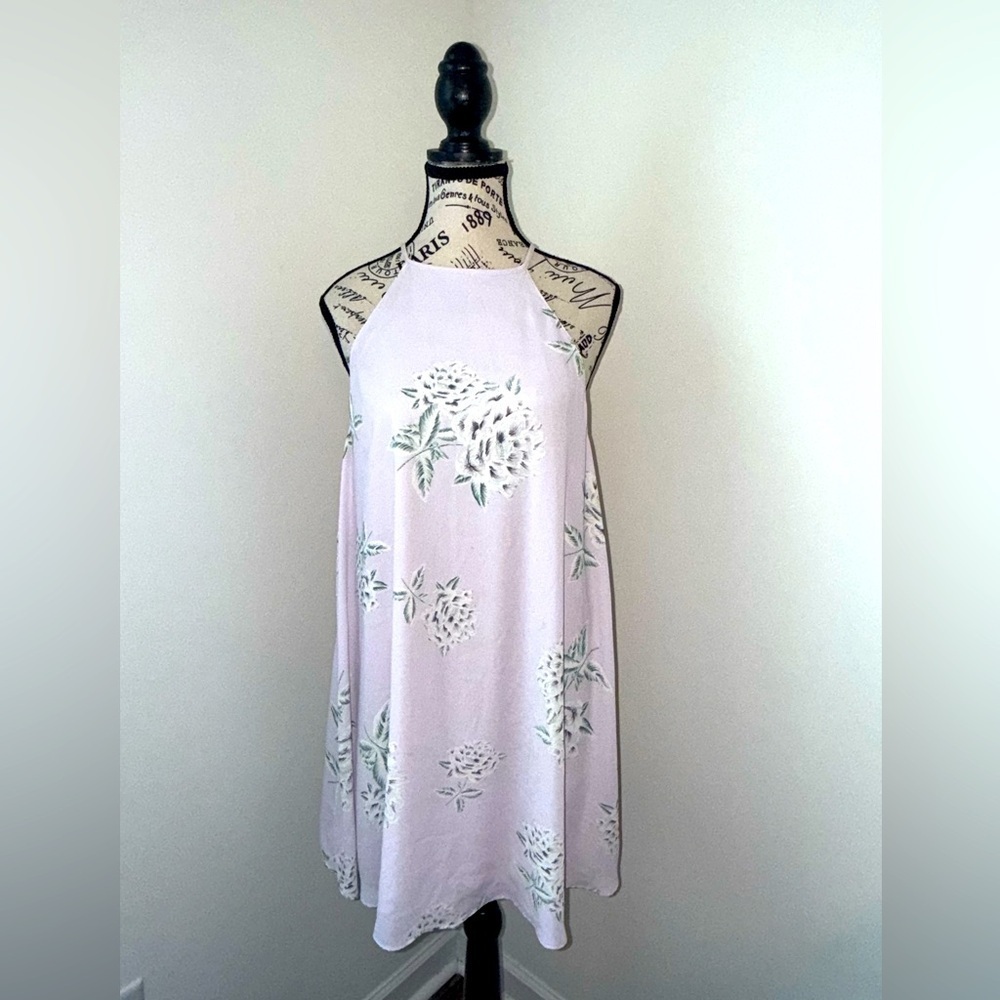 Show Me Your MuMu Lavender Floral Halter Top Dress, Large